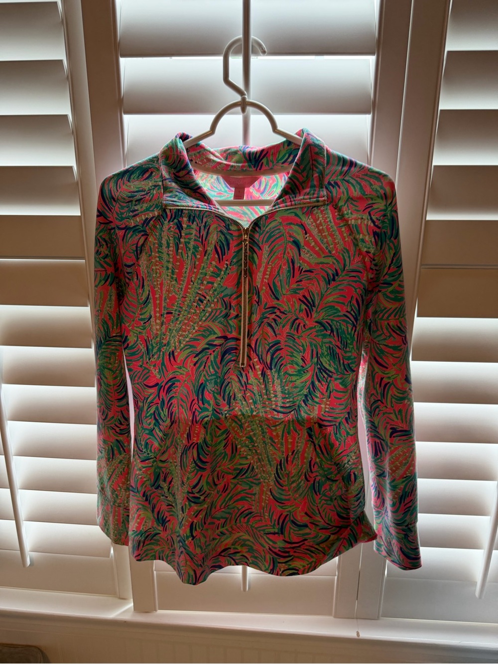 Lilly Pulitzer Pink, Green & Blue Tropical Zip Pullover